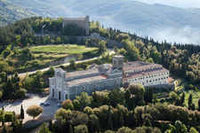Vue aérienne de Cortona dans le département Arezzo, Italie
