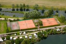 Photographie aérienne de Camping Les Peupliers, Tennis à Beinheim dans le département Bas Rhin, France