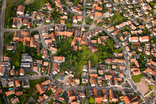 Vue aérienne de Vue sur le village à Kilstett dans le département Bas Rhin, France