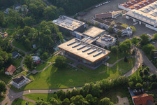 Vue aérienne de Forum de construction WeberHaus GmbH & Co. KG Rheinau-Linx à le quartier Linx in Rheinau dans le département Bade-Wurtemberg, Allemagne