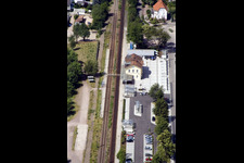 Vue aérienne de Gare depuis l'est à Kandel dans le département Rhénanie-Palatinat, Allemagne