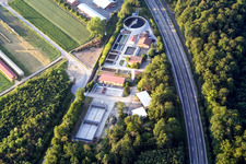 Vue oblique de Usine de traitement des eaux usées à Kandel dans le département Rhénanie-Palatinat, Allemagne