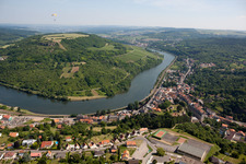 Vue aérienne de Sierck-les-Bains dans le département Moselle, France