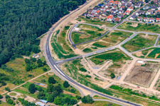 Nouvelle zone de développement ouest à Jockgrim dans le département Rhénanie-Palatinat, Allemagne vue d'en haut
