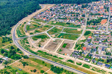 Enregistrement par drone de Nouvelle zone de développement ouest à Jockgrim dans le département Rhénanie-Palatinat, Allemagne