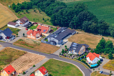 Vue oblique de Dans l'ancien champ à Neupotz dans le département Rhénanie-Palatinat, Allemagne