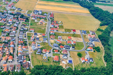 Vue aérienne de Vue du quartier depuis l'est à le quartier Hardtwald in Neupotz dans le département Rhénanie-Palatinat, Allemagne
