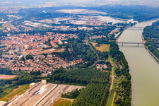 Vue aérienne de Du sud à Germersheim dans le département Rhénanie-Palatinat, Allemagne