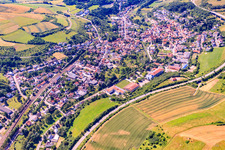 Vue oblique de Niedermoschel dans le département Rhénanie-Palatinat, Allemagne