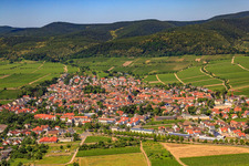 Vue aérienne de Vue des rues et des maisons des quartiers résidentiels à Deidesheim dans le département Rhénanie-Palatinat, Allemagne