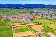 Vue aérienne de Champs agricoles et surfaces utilisables à Ruppertsberg dans le département Rhénanie-Palatinat, Allemagne