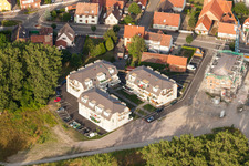 Vue aérienne de Quartier résidentiel du lotissement impasse des Mirabelles à Oberhoffen-sur-Moder dans le département Bas Rhin, France