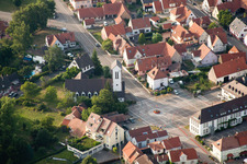 Oberhoffen-sur-Moder dans le département Bas Rhin, France d'en haut