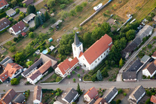 Vue oblique de Scheibenhardt dans le département Rhénanie-Palatinat, Allemagne