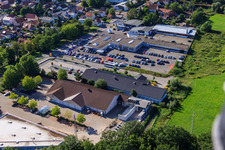 Vue aérienne de Lauterburgerstraße, chantier d'agrandissement d'Aldi à Kandel dans le département Rhénanie-Palatinat, Allemagne