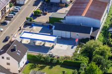 Vue aérienne de Elsässerstrasse, nouveau lave-auto à Kandel dans le département Rhénanie-Palatinat, Allemagne