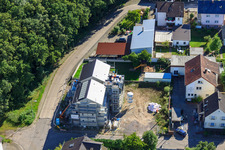 Vue aérienne de Waldstrasse, nouveau bâtiment pour la chaîne socio-thérapeutique Palatinat du Sud à Kandel dans le département Rhénanie-Palatinat, Allemagne