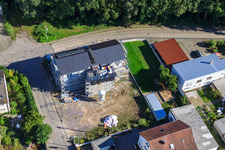 Vue aérienne de Waldstrasse, nouveau bâtiment pour la chaîne socio-thérapeutique Palatinat du Sud à Kandel dans le département Rhénanie-Palatinat, Allemagne