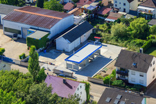 Vue aérienne de Elsässerstrasse, nouveau lave-auto à Kandel dans le département Rhénanie-Palatinat, Allemagne