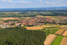 Photographie aérienne de Vue de la ville depuis l'ouest à Rheinzabern dans le département Rhénanie-Palatinat, Allemagne