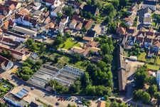 Vue oblique de Serres sur Lindenstr à Rülzheim dans le département Rhénanie-Palatinat, Allemagne