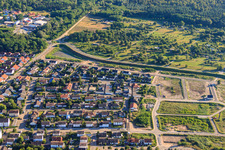 Vue oblique de Nouvelle zone de développement SW à Jockgrim dans le département Rhénanie-Palatinat, Allemagne