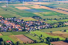 Vue oblique de Du sud à Minfeld dans le département Rhénanie-Palatinat, Allemagne