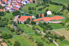 Vue aérienne de Club de tennis à le quartier Maximiliansau in Wörth am Rhein dans le département Rhénanie-Palatinat, Allemagne