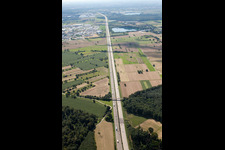 Vue aérienne de A5 à S à Malsch dans le département Bade-Wurtemberg, Allemagne