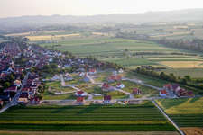 Vue aérienne de Nouvelle zone de développement à le quartier Schaidt in Wörth am Rhein dans le département Rhénanie-Palatinat, Allemagne