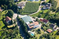Vue aérienne de Frietsch Service, Domaine viticole Duin à le quartier Riegel in Bühl dans le département Bade-Wurtemberg, Allemagne
