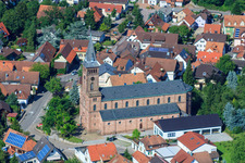 Vue aérienne de Saint-Léonard à le quartier Aspich in Lauf dans le département Bade-Wurtemberg, Allemagne