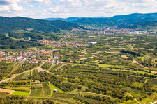 Vue aérienne de Renchtal depuis le nord-ouest à le quartier Haslach in Oberkirch dans le département Bade-Wurtemberg, Allemagne