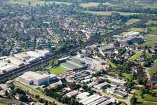 Vue aérienne de Locaux de l'usine Muffenrohr GmbH à le quartier Hatzenweier in Ottersweier dans le département Bade-Wurtemberg, Allemagne