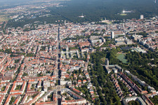 Vue aérienne de Quartier Südweststadt in Karlsruhe dans le département Bade-Wurtemberg, Allemagne