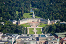 Vue aérienne de Verrouillage à le quartier Innenstadt-West in Karlsruhe dans le département Bade-Wurtemberg, Allemagne