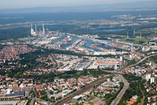 Quartier Mühlburg in Karlsruhe dans le département Bade-Wurtemberg, Allemagne d'en haut