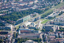 Photographie aérienne de Kriegsstraße Est à le quartier Südstadt in Karlsruhe dans le département Bade-Wurtemberg, Allemagne