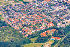 Vue aérienne de Bague fleur à Jockgrim dans le département Rhénanie-Palatinat, Allemagne