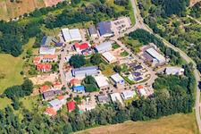 Vue aérienne de Zone commerciale sud à Jockgrim dans le département Rhénanie-Palatinat, Allemagne