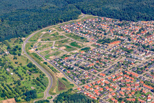 Vue oblique de Zone commerciale de Mittelwegring à Jockgrim dans le département Rhénanie-Palatinat, Allemagne