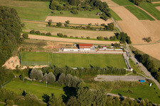 Photographie aérienne de Stade Pneuhage à le quartier Auerbach in Karlsbad dans le département Bade-Wurtemberg, Allemagne