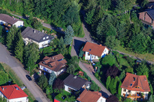 Petite forêt à le quartier Ellmendingen in Keltern dans le département Bade-Wurtemberg, Allemagne du point de vue du drone