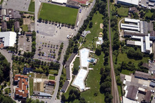 Vue aérienne de Piscine extérieure à Sinsheim dans le département Bade-Wurtemberg, Allemagne