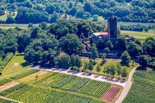 Vue aérienne de Hameau, ruines de Steinsberg à Sinsheim dans le département Bade-Wurtemberg, Allemagne