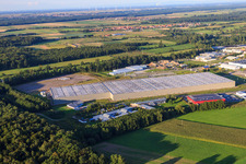 Vue aérienne de Zone industrielle de Horst, centre logistique de Gazely à le quartier Minderslachen in Kandel dans le département Rhénanie-Palatinat, Allemagne