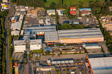 Vue aérienne de Centre de construction de Hornbach à le quartier Dreihof in Bornheim dans le département Rhénanie-Palatinat, Allemagne