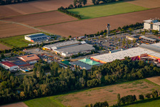 Vue aérienne de Centre de construction de Hornbach à le quartier Dreihof in Bornheim dans le département Rhénanie-Palatinat, Allemagne