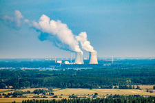 Vue aérienne de Centrale nucléaire du sud-est à Philippsburg dans le département Bade-Wurtemberg, Allemagne