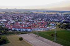Vue aérienne de De l'est à Rülzheim dans le département Rhénanie-Palatinat, Allemagne